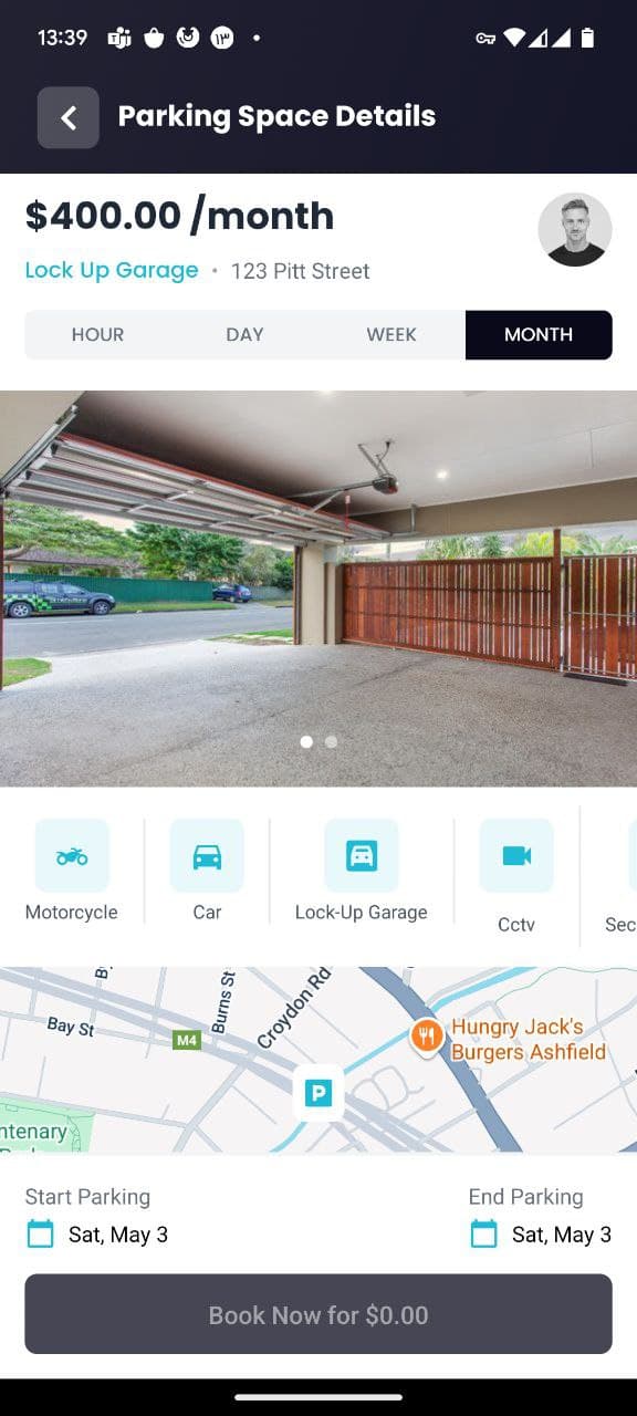 ParkUp Details Screen